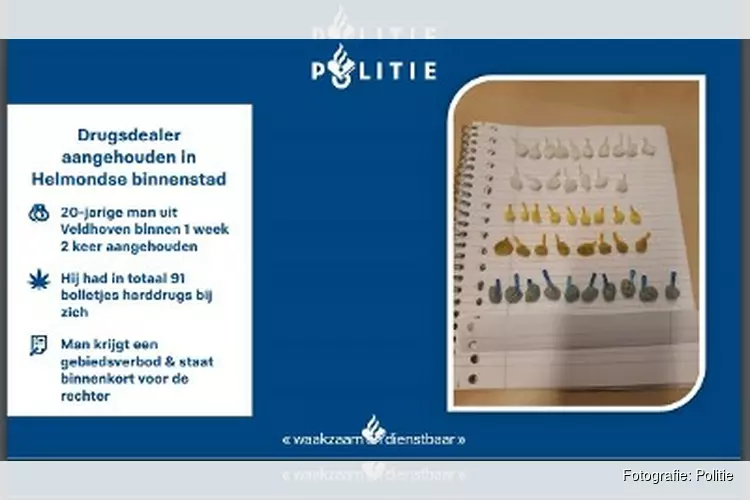 Drugdealer loopt tweemaal binnen een week tegen de lamp in Helmond