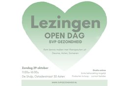 Open dag bij SVP Gezondheid op 29 oktober