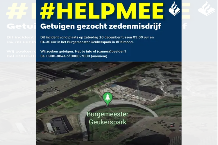 Gezocht: Zedenmisdrijf Burgemeester Geukerspark