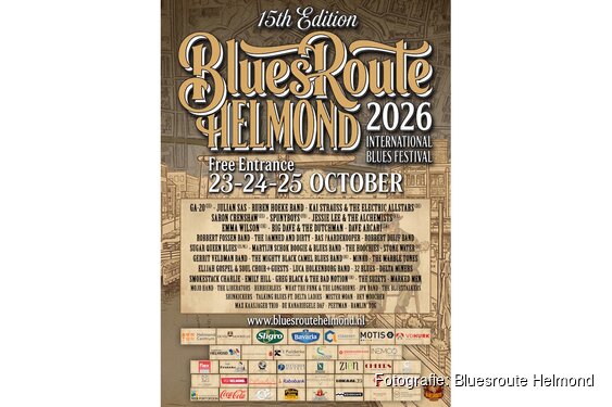 Bluesroute Helmond viert 15e editie met drie dagen gratis internationale blues in het hart van de stad