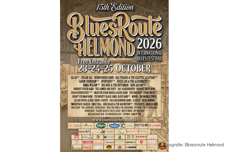 Bluesroute Helmond viert 15e editie met drie dagen gratis internationale blues in het hart van de stad